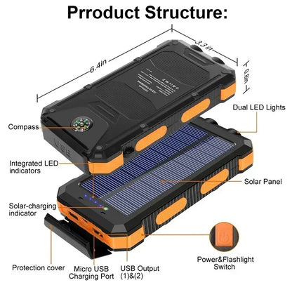 Solar Power Charger / Flashlight Combo