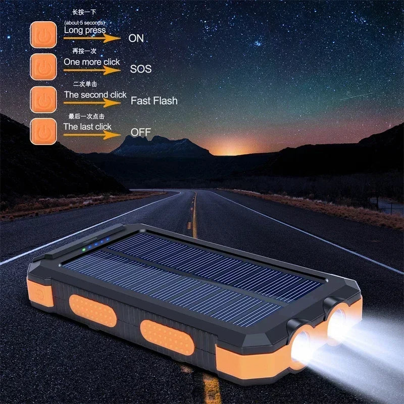 Solar Power Charger / Flashlight Combo