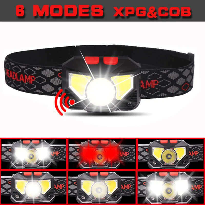 {{Camping Gear {{ Hiking Gear }} }} - {{Tac Treasure Shop }} {{Hands Free Headlamp}} {{ 6 light modes}}