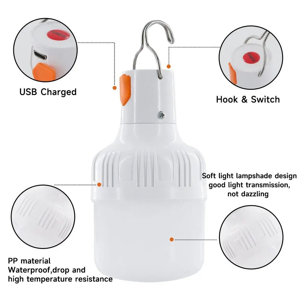 {{Camping Gear {{ Hiking Gear }} }} - {{Tac Treasure Shop }} {{ Camping Light}} {{ USB Charge Port }} {{Hook and Switch }}  {{ PP Waterproof Material }}