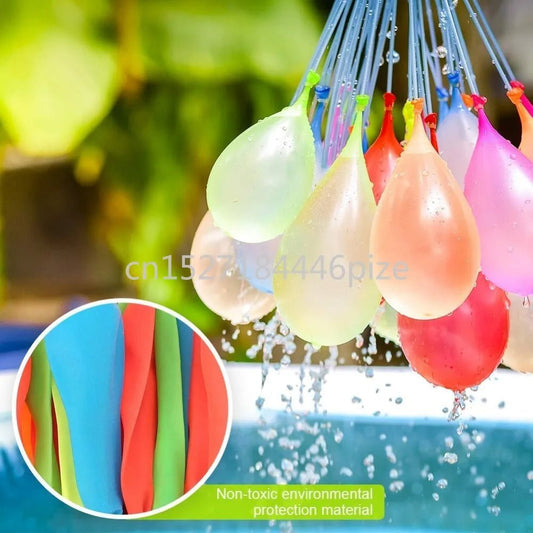 {{Camping Gear {{ Hiking Gear }} }} - {{Tac Treasure Shop }} {{ Pretied balloons filled with water coming off filling tubes.  Water dripping off balloons.  inset photo of unfilled balloons different colors. }}